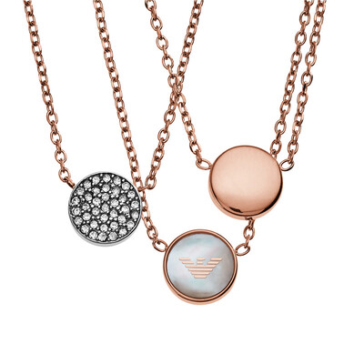 

Emporio Armani Women's Rose Gold Water Chain Pearl Fritillary Necklace EGS2309221