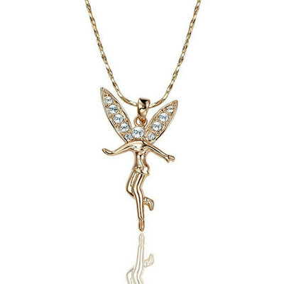 

Yoursfs® 18K Rose Gold Plated Tinker bell Pandent Necklaces Используйте прозрачные австрийские ювелирные изделия из кристалла