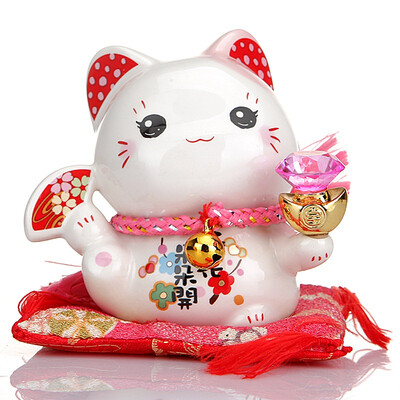

Golden Flower Workshop Sparkling Blossom Open Mini Lucky Cats Valentine&39s Day Wedding Gifts Trick Peach Blossom Tank Creative Car Office House Decoration SE5013