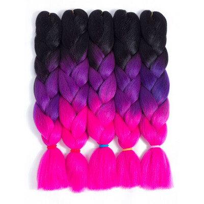 

szc Afro Jumbo Braids Наращивание волос 5-pack 2 Tone & 3 Tone Ombre Вязание крючком для волос с высокой температурой Kanekalon Synthetic