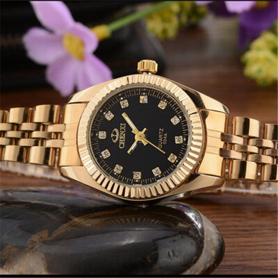 

Ladies Gold Watch Women Golden Dress Watches CHENXI Brand Women Luxury Rhinestone Waterproof Quartz Watches