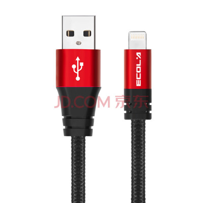 

(ECOLA) Apple USB быстрый зарядный кабель / кабель для передачи данных алюминиевый сплав нейлоновый плетеный кабель iPhone7 / 6/6/6/6/7/5 / SE / iPad USB-CB32ABK 1 метр