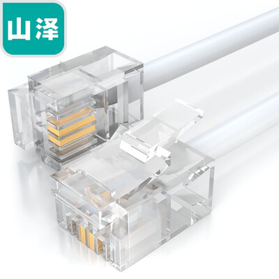 

Shanze (SAMZHE) C28BWG-203C 2 сердечника однонитевые медный провод телефонной линии голосовой соединительный кабель удлинительный кабель телефонной линии с кристаллическим готовой головкой 3 м