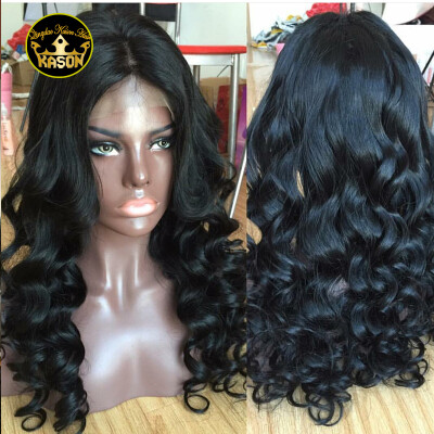 

2017 New Fashion Curly Peruvian Virgin Hair Loose Curly Full Lace Human Hair Wig With Baby Hair 130% Density Thick And Tight