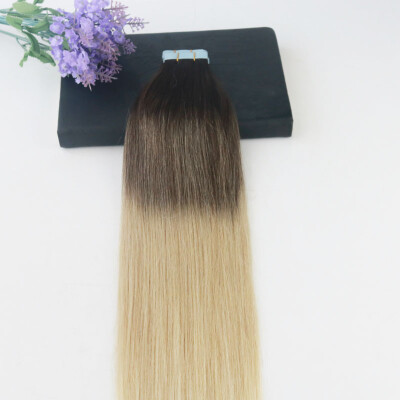 

High Quality 2Pcs/Lot Color #3 Fading to #613 Balayage Color Extensions Full Set Skin Weft Hair Extensions 20Pcs 50G Per Package