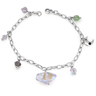 

Austria Crystal Charm Bracelets For Women Fashion High Quality Famous Brand Jewelry Silver Color 21641