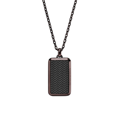 

Армани (Emporio Armani) Мужская ожерелье волна EGS2251200 коричнево-черная нержавеющая сталь цепи