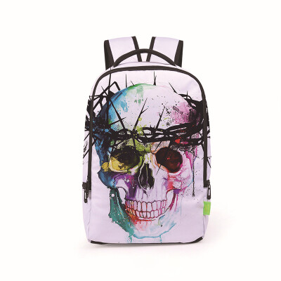 

Fashion Casual 3D Rose Flower Punk Skull Printing Backpack Student Campus Schoolbag Travel Shoulder Bag Halloween bag