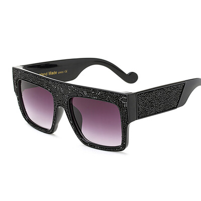 

Peekaboo black big square frame sunglasses women diamond 2018 newest brand designer women sunglass fashion eyewear