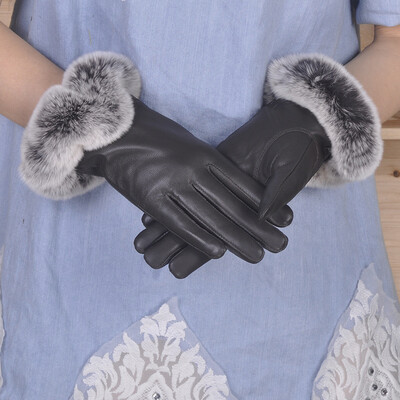 

Ms winter sheep skin leather gloves warm