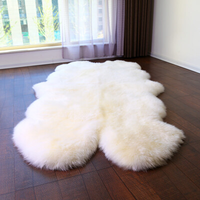 

4P Quad sheepskin rug 100*200cm shaggy sheep skin carpet for home decor bed mat 5 colors blanket ground mat