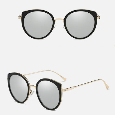 

Cat Eye Mirror Sunglasses Fashion Polarized Round Sun Glasses for Women Unique Frame Design Glasses UV400