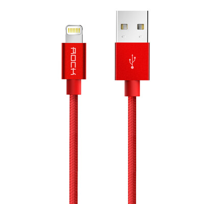 

Locks ROCK MFi certified Apple data cable fast charge mobile phone charging cable for Apple iPhoneX 10 8Plus 7 6s SE 5 iPad 1 m Chinese red