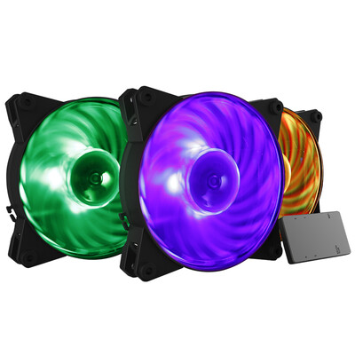 

CoolerMaster (CoolerMaster) MasterFan Pro RGB Комплект шасси вентилятора (лопасти несущего винта, сбалансированный / контроллер ленты RGB / 4 сертифицированный завод эффект освещения)