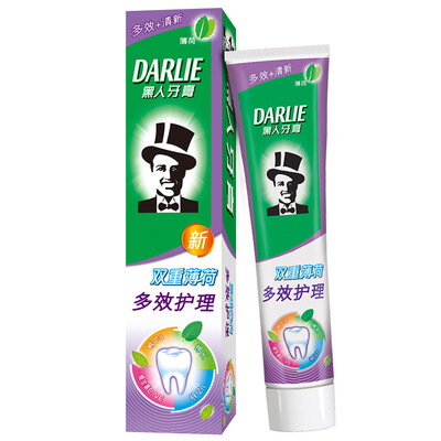 

Черный (Darlie) двойной мяты зубная паста 180г (плейотропного уход)