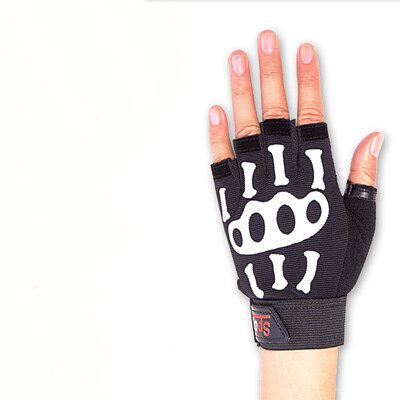 

2017 new half-finger bone skull gloves bike riding gloves outdoor fitness sports gloves drive anti-skid gloves