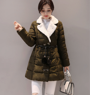 

2017 winter new Korean version of the long paragraph hair ball feather cotton wool lambs lap large size thick cotton