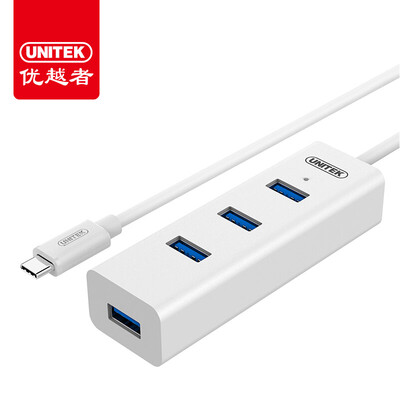 

Улучшенный человек (UNITEK) USB3.0 разветвитель 30CM Type-C к USB конвертер интерфейса Множество Huawei Apple Computer задерживается четыре HUB концентратор 4 Белый Y-3089CWH