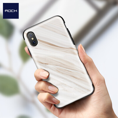 

Locke ROCK Apple X 10 phone shell iPhoneX 10 protective cover all-inclusive drop-resistant silicone soft shell element series marble white