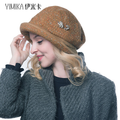 

Yimika hat female elegant knitted hat warm winter blended fashion hat