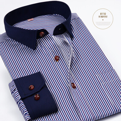 

Middle Aged Business Men Long Sleeve Casual Shirt Spring Autumn Silm Fit
