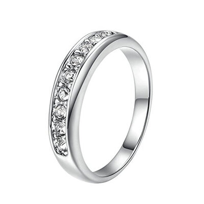 

Yoursfs Eternity Women Crystal 18k White Gold Plated Bridal Promise Ring