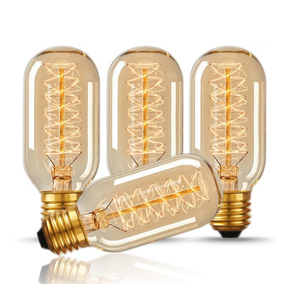 

BOKT T45 40W Vintage Antique Light Bulbs,Warm White,E26 Edison Tubular Bulb,220-230V for Home Light Fixtures 4 Pack