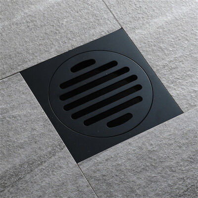 

HIDEEP brass bathroom shower floor drain in black color