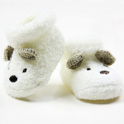 

NEW Warm Newborn Socks Unisex Baby Boy Girls Infant Cute Bear Crib Warm Shoes CA