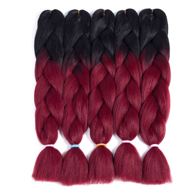 

szc Afro Jumbo Braids Hair Extensions 5-pack 2 Tone & 3 Tone Ombre Crochet Braiding Hair High Temperature Kanekalon Synthetic