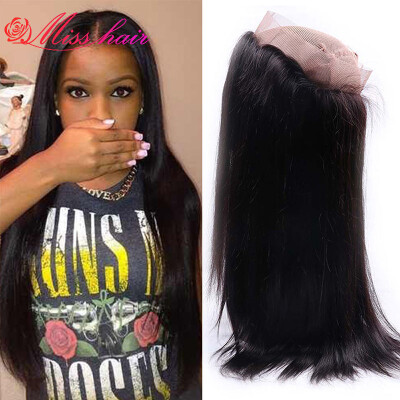 

360 Lace Frontal With Bundle Indian Straight Hair With Lace Frontal Closure 7A Lace Frontal Closure With Bundles Human Hair