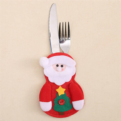 

1Pcs Christmas Xmas New Year Santa Silverware Holders Christmas Decorations Pockets Dinner Decor