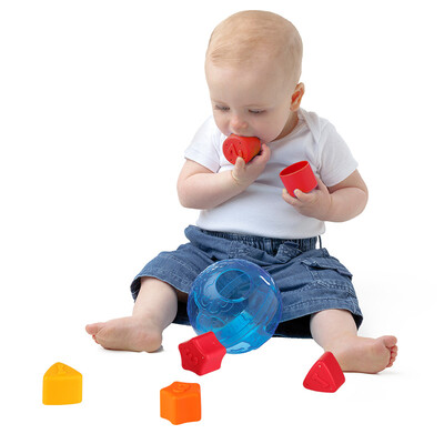 

Playgro sent Gaole puzzle toys early childhood enlightenment building blocks figure shape matching small naughty crystal ball blue Australia imported more than 6 months