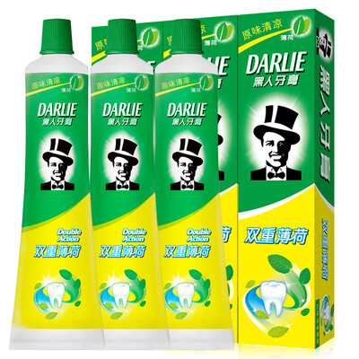 

Черный (Darlie) двойной мяты зубная паста 225g × 3