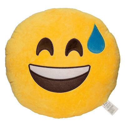 

Emoji Smiley Emoticon Yellow Round Cushion Stuffed Plush Soft Pillow