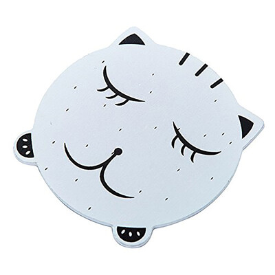 

4шт Cute Cat Wood Cup Coaster с теплоизолированным столом для тарелок для посуды Placemat Dining Kitchen Gadget