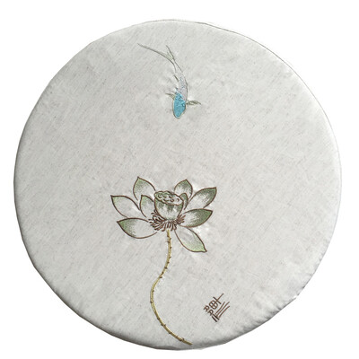 

Nobildonna Embroidery Lotus Linen Round 555510cm Chinese Character Meditation Mat Tatami Futon Cushion Floor Cushions