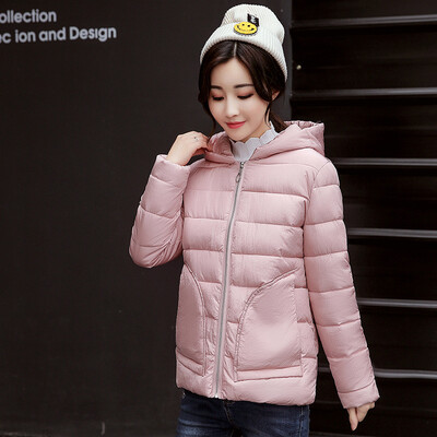 

Winter short paragraph women's cotton hooded loose cold feathers down large size thick cotton jacket jacket