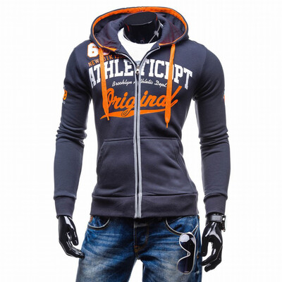 

2017 Hoodies Men Sudaderas Hombre Hip Hop Mens Brand Letter Hooded Zipper Hoodie Sweatshirt Slim Fit Men Hoody