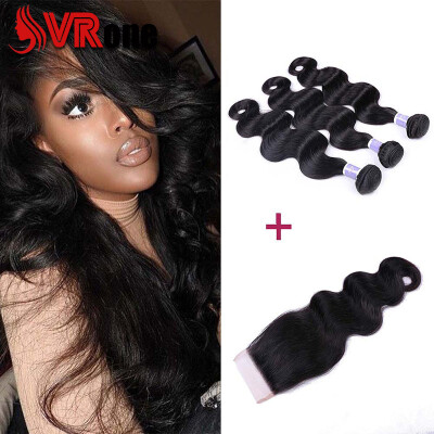 

Indian Virgin Hair Body Wave With Closure Human Hair 3 Bundles With Closure Indian Virgin Hair With Closure