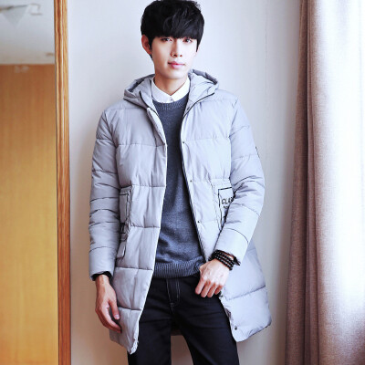 

2017 winter new cotton men's long hat hood thick coat as gift for men