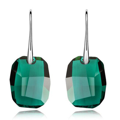 

High Quality Jewelry Big Blue Crystal Long Drop Dangle Earrings For Women Vintage Fashion Jewelry 5322