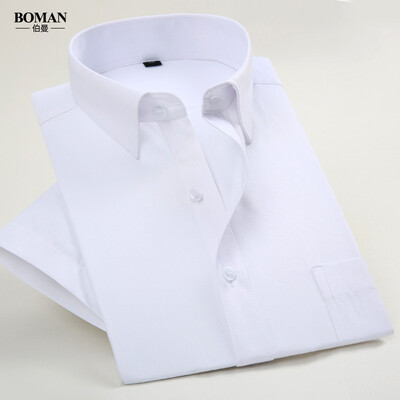 

Деловые джентльмены Мужчины с короткими рукавами Летняя Silm Fit Solid Color
