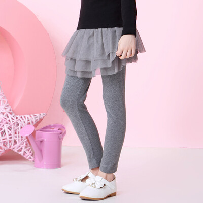 

Xin Song girl wearing leggings net yarn skirt pants girl pants L136B black 110
