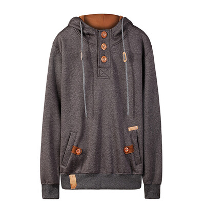 

2017 Winter New Sweater Men's Head Hoodies Pure Color Hooded Men's Sports Sweater Jacket