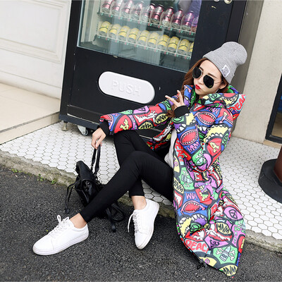 

Cotton dress long knee Slim thickening down jacket long section of large winter cold cotton jacket coat coat