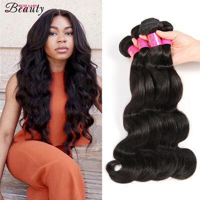 

museladybeauty hair Brazilian Hair 3 Bundles Body Wave Human Hair Unprocessed Brazilian Extensions natural color body wave
