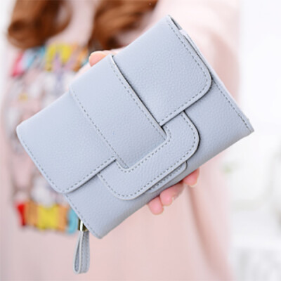 

2017 wallet female three fold short paragraph Korean version of the lychee pattern of women's change bit multi-function buckle wal