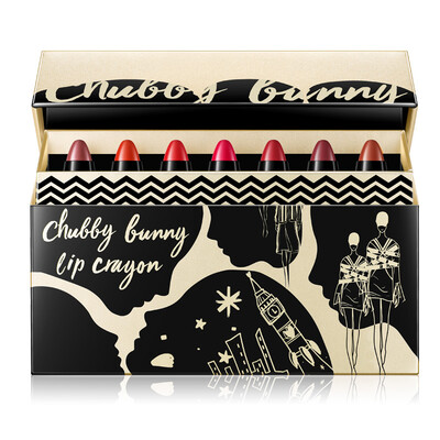 

Jingdong supermarket] Boer (popular) glassy rabbit chubby pen lipstick (seven color sets of boxes) limited models