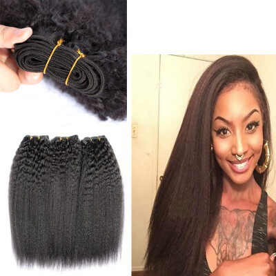 

Kinky Straight Hair 3 Bundles Indian Virgin Hair Straight Weave Coarse Yaki Virgin Hair Yaki Human Hair Extensions